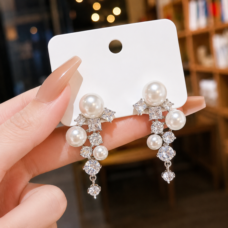 Pearl Ear Drop Earrings Pair